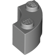 Brick Round Corner 2 × 2 Macaroni with Stud Notch Hellblaugrau