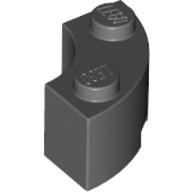 Brick Round Corner 2 × 2 Macaroni with Stud Notch Dunkelblaugrau
