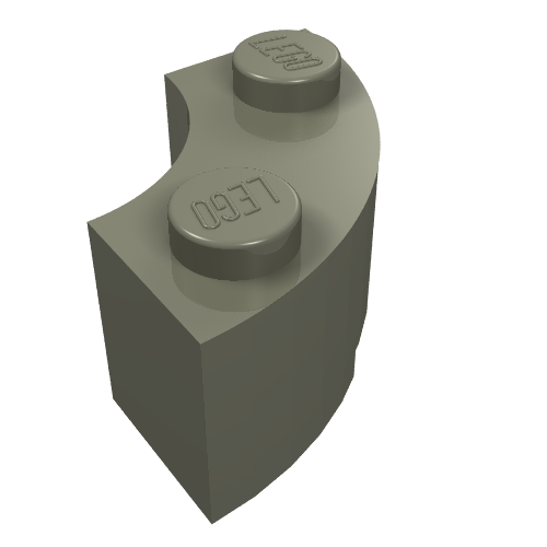 Brick Round Corner 2 × 2 Macaroni with Stud Notch Dunkelgrau