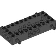 Vehicle Base 4 × 10 × 1 1/3 with 8 × 2 Recessed Center [4 Pins / Technic Holes] Schwarz