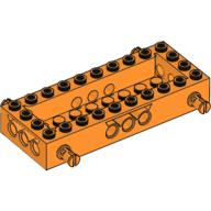Vehicle Base 4 × 10 × 1 1/3 with 8 × 2 Recessed Center [4 Pins / Technic Holes] Orange