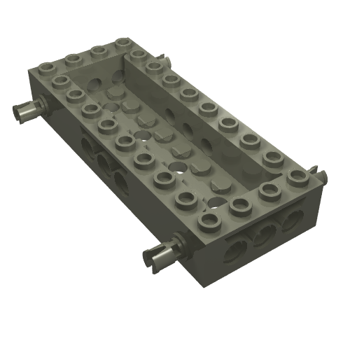 Vehicle Base 4 × 10 × 1 1/3 with 8 × 2 Recessed Center [4 Pins / Technic Holes]