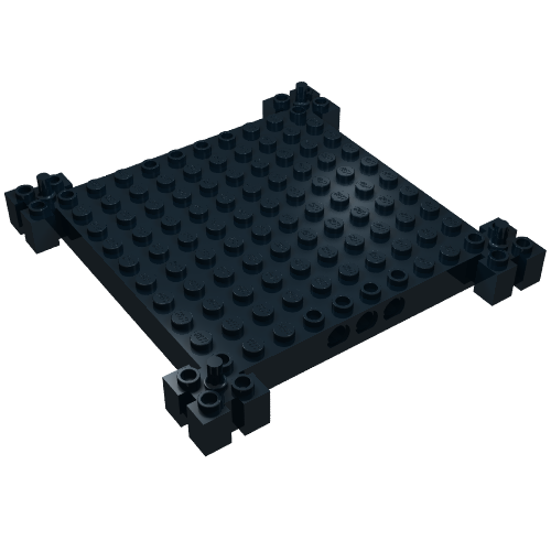 Brick Special 12 × 12 Base with 4 Corner Pegs, 1 × 10 Cutouts, Grooves