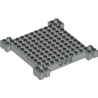 Brick Special 12 × 12 Base with 4 Corner Pegs, 1 × 10 Cutouts, Grooves Hellgrau
