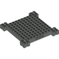 Brick Special 12 × 12 Base with 4 Corner Pegs, 1 × 10 Cutouts, Grooves Dark Gray