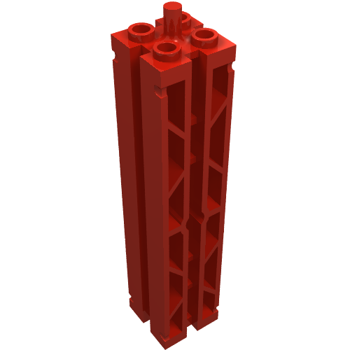 Support 2 × 2 × 8 with Grooves, Two Sided Lattice and Top Peg Red