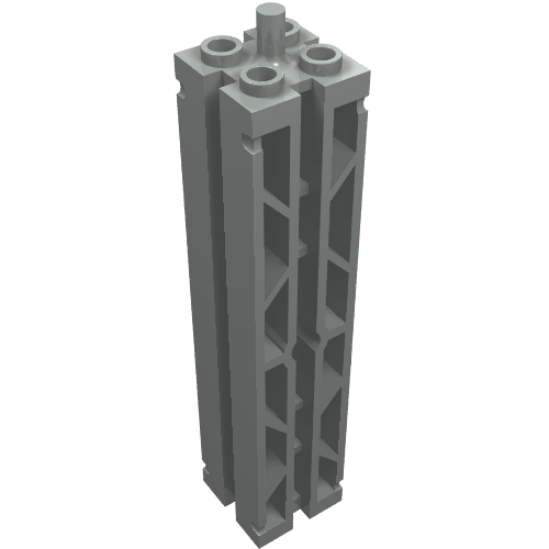 Support 2 × 2 × 8 with Grooves, Two Sided Lattice and Top Peg Hellgrau