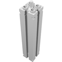 Support 2 × 2 × 8 with Grooves, Smooth On All Sides, Top Peg White