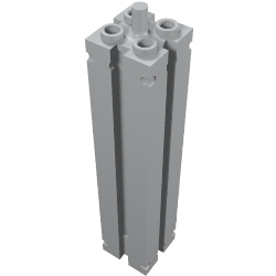 Support 2 × 2 × 8 with Grooves, Smooth On All Sides, Top Peg Light Bluish Gray