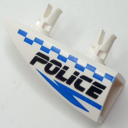 Fairing 1 × 4 Side Flaring Intake with Two Pins and Police Blue Checkered Print Left Weiß
