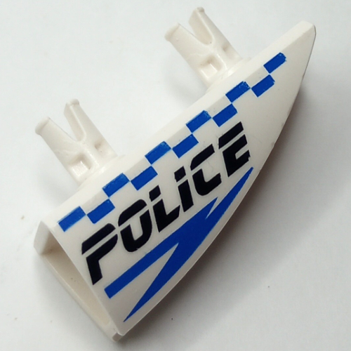 Verkleidung 1 × 4 seitlicher Lufteinlass mit zwei Pins und Polizei-Blau Karomuster (bedruckt) rechts