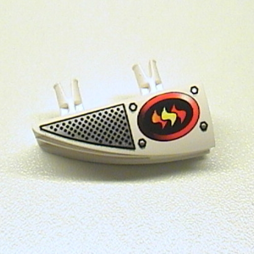 Fairing 1 × 4 Side Flaring Intake with Two Pins and Firefighter Print Left Weiß