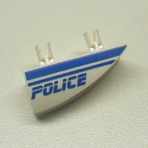 Fairing 1 × 4 Side Flaring Intake with Two Pins and Police Blue Line Print Right White