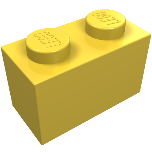 Brick 1 × 2 without Bottom Tube Yellow