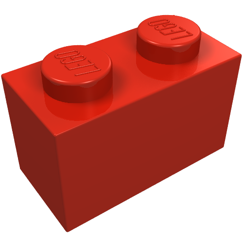 Brick 1 × 2 without Bottom Tube Red