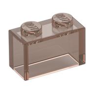 Brick 1 × 2 without Bottom Tube Trans-Brown