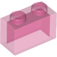 Brick 1 × 2 without Bottom Tube Trans-Dark Pink