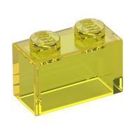 Brick 1 × 2 without Bottom Tube Trans-Yellow