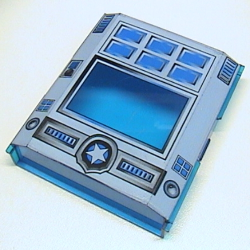 Panel 2 × 8 × 8 with Police Star Print Transparent-Dunkelblau