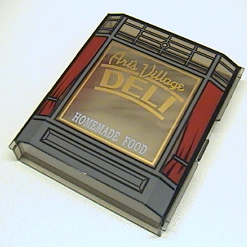 Panel 2 × 8 × 8 with Ari's Village Deli Print [4860] Transparent-Braun