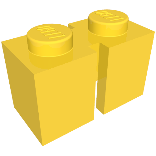 Brick 1 × 2 with 2 Slots Yellow