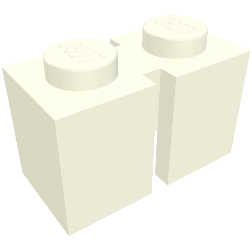 Brick 1 × 2 with 2 Slots White