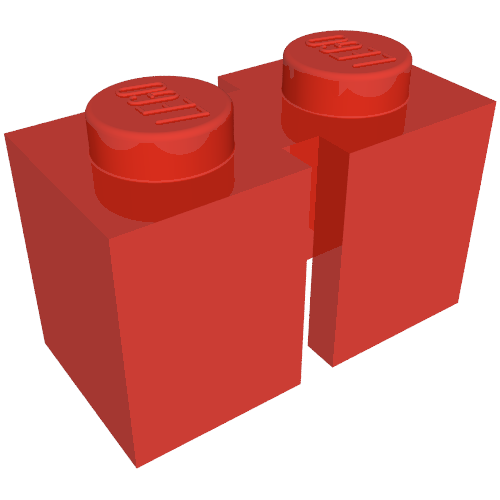 Brick 1 × 2 with 2 Slots Red