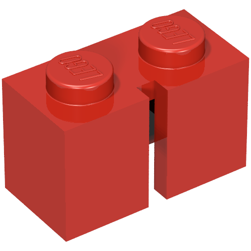 Brick 1 × 2 without Bottom Tube, Slotted (with 1 slot) Rot