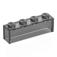 Brick 1 × 4 without Bottom Tubes Trans-Black