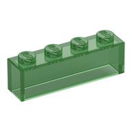 Brick 1 × 4 without Bottom Tubes Trans-Green