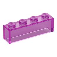 Brick 1 × 4 without Bottom Tubes Trans-Dark Pink