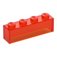 Brick 1 × 4 without Bottom Tubes Trans-Neon Orange