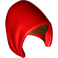 Hair and Hood, Dark Brown Hair Print Red