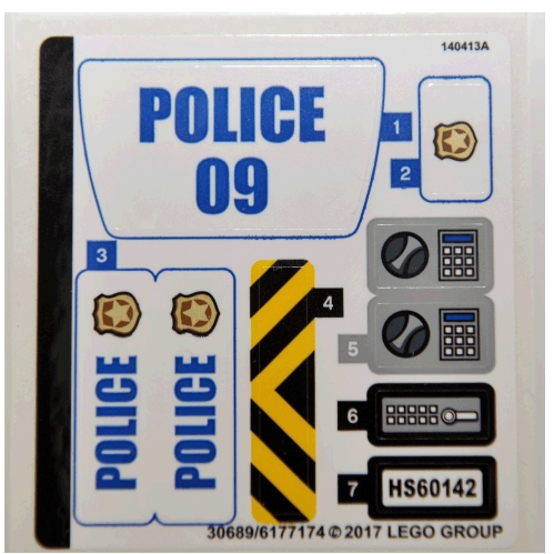 Stickerbogen für Set 60142-1 [Keine Farbe/Beliebige Farbe]