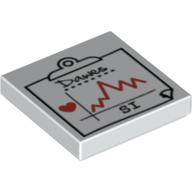 Tile 2 × 2 with Medical Chart Print Weiß
