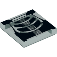 Tile 2 × 2 with Black Chest X-Ray Print Trans-Light Blue