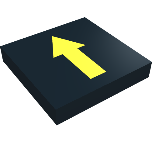 Tile 2 × 2 with Yellow Arrow without Border Print Black
