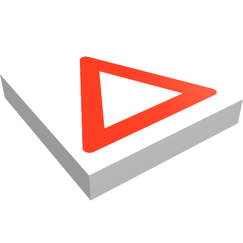Tile 2 × 2 with Red Warning Triangle Print White