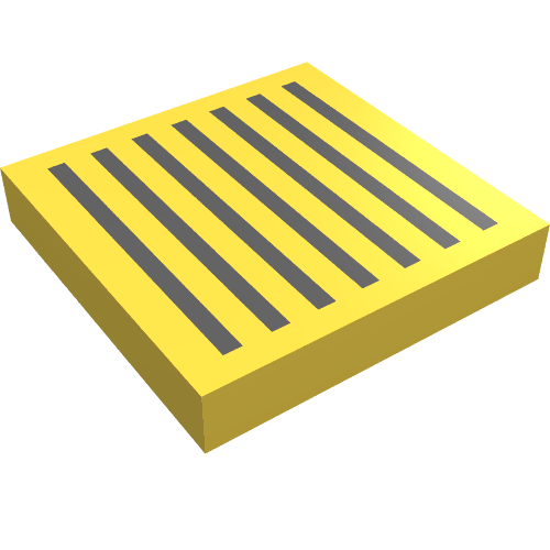 Tile 2 × 2 with Grill Black Print Yellow