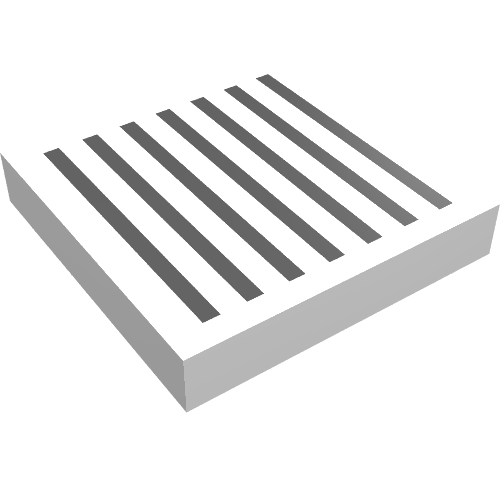 Tile 2 × 2 with Grill Black Print White