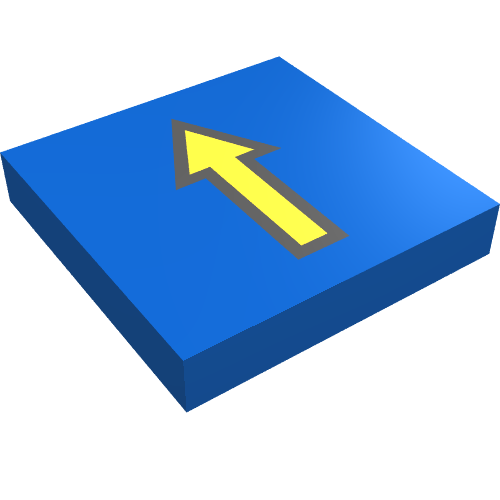 Tile 2 × 2 with Arrow Thin Yellow with Black Border Print Blue