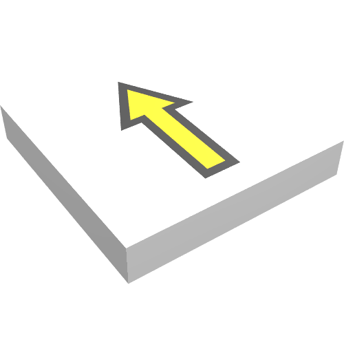Tile 2 × 2 with Arrow Thin Yellow with Black Border Print