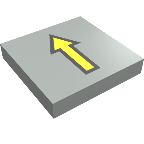 Tile 2 × 2 with Arrow Thin Yellow with Black Border Print Light Gray