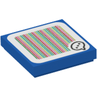 Tile 2 × 2 with Speech Bubble and Barcode Print (Sticker) Blue