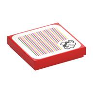 Fliese 2 × 2 mit Cheep Cheep und Strichcode (bedruckt) (Sticker) in Rot
