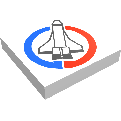 Tile 2 × 2 with Launch Command Logo Print White