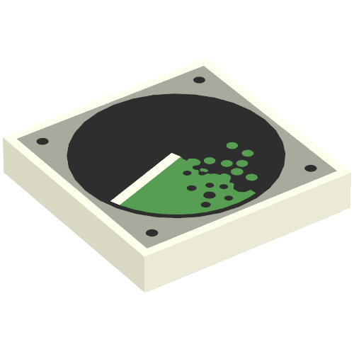 Tile 2 × 2 with Radar Scope Print Weiß