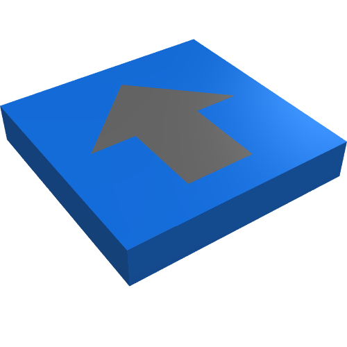 Tile 2 × 2 with Black Wide Arrow Print Blau