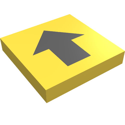 Tile 2 × 2 with Black Wide Arrow Print Yellow