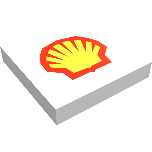 Tile 2 × 2 with Shell Logo Print Weiß